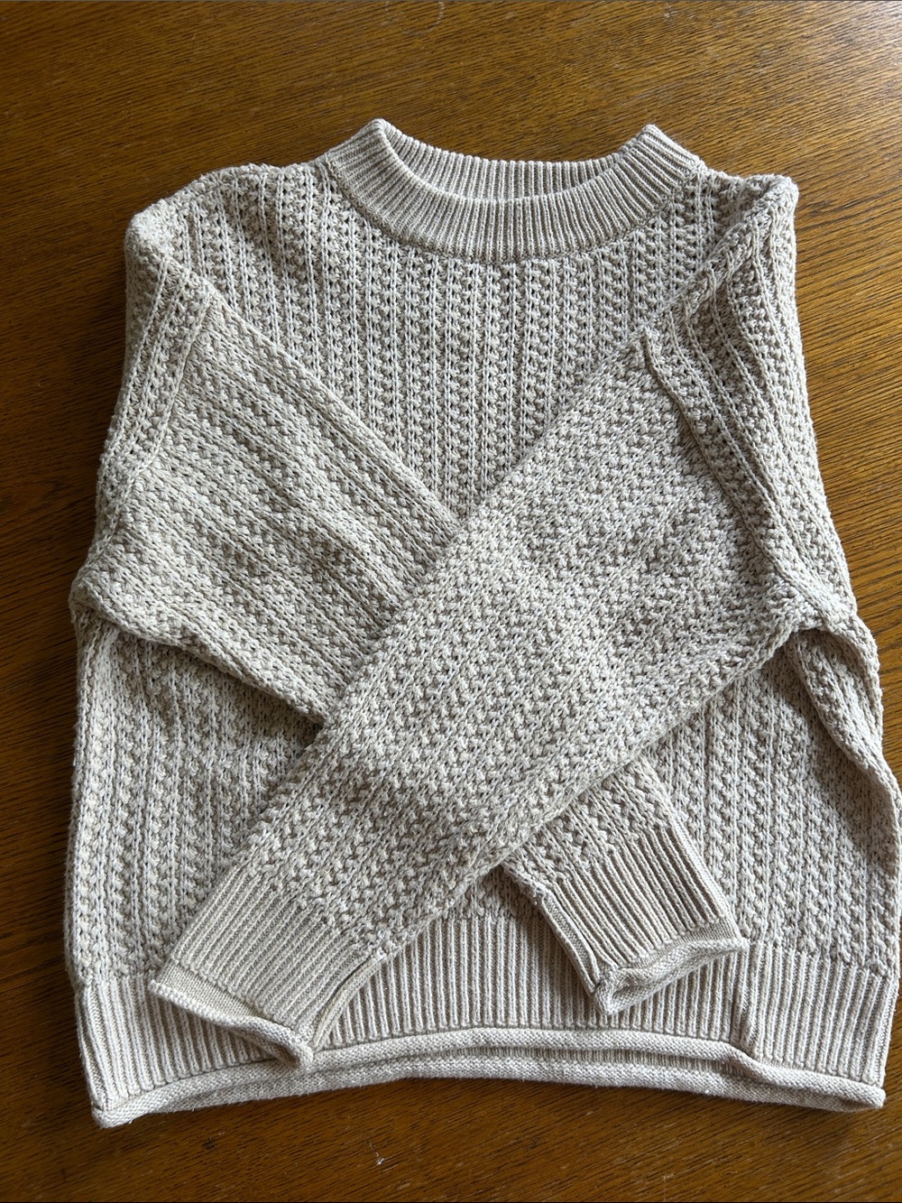 Universal Thread Cream Textured Crewneck Sweater